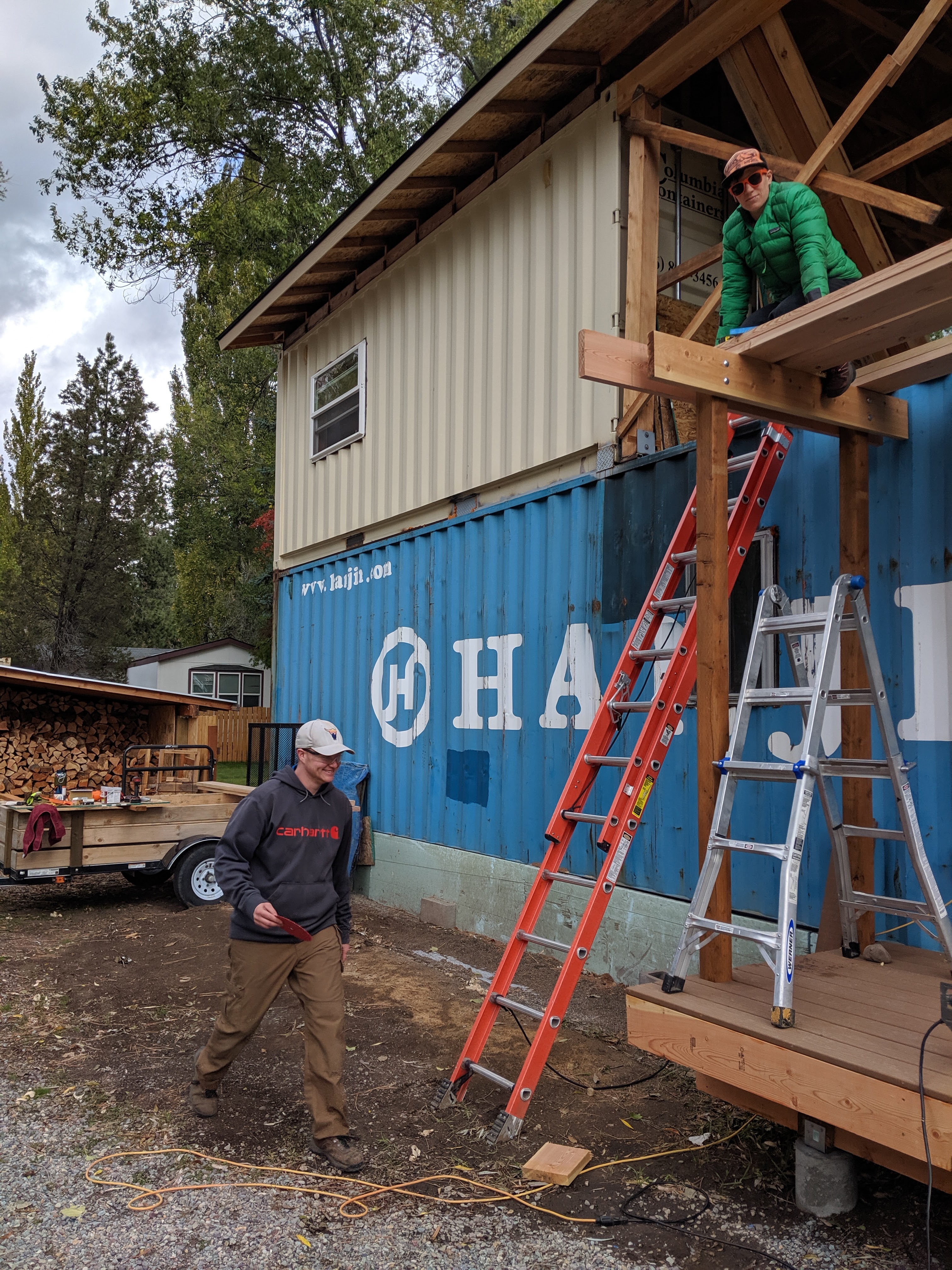 Jai and Eli building their container house